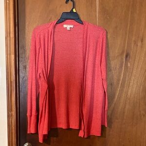 Michael Kors Open-Front Cardigan in Coral